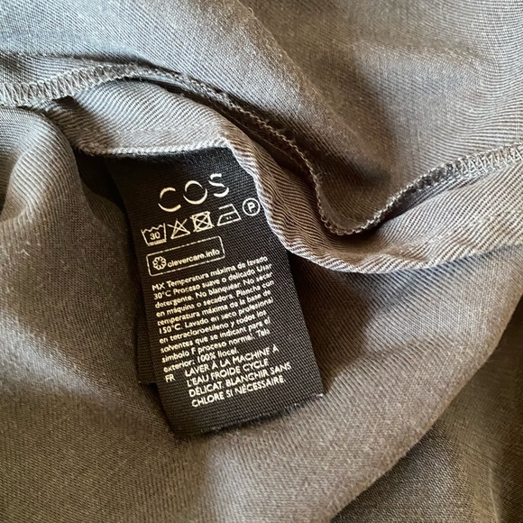 COS long  sleeve shirt dress in Charcoal Grey SZ 10(38”B)/ runs small - Picture 9 of 11